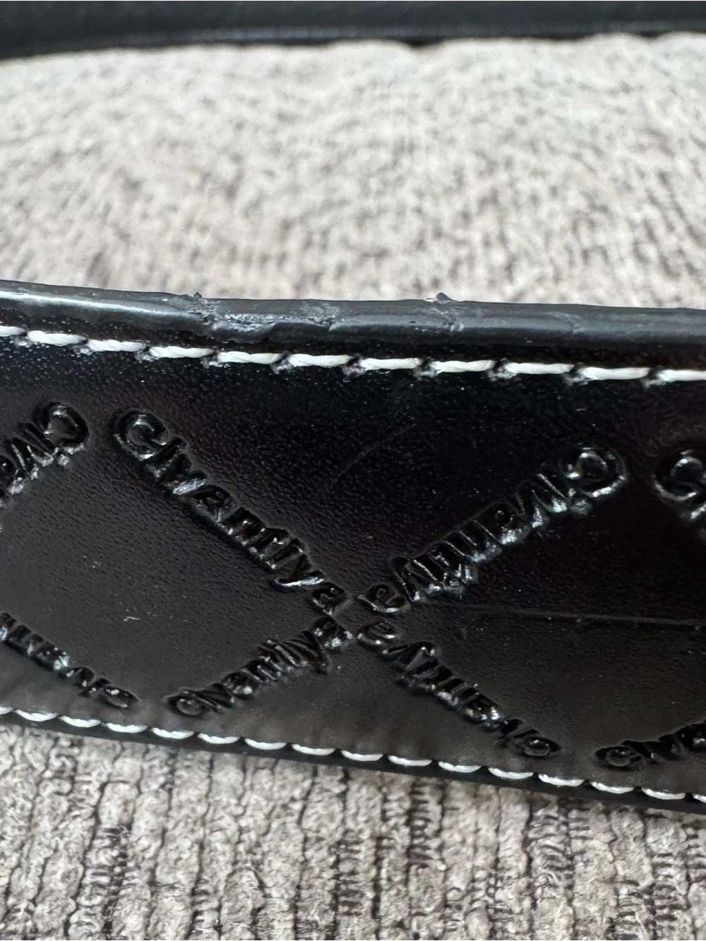 G ucci-Inspired Black Leather Men's Belt with Interlocking G Buckle Sz 36